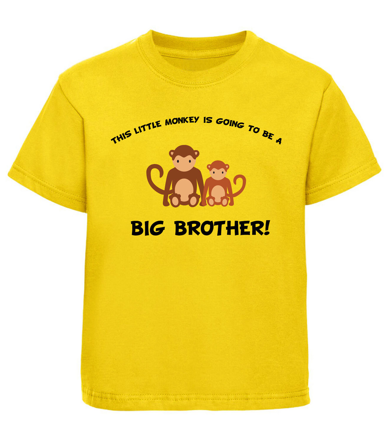 Boys Monkey Big Brother Childrens T Shirt Kids Tshirt Baby Shower