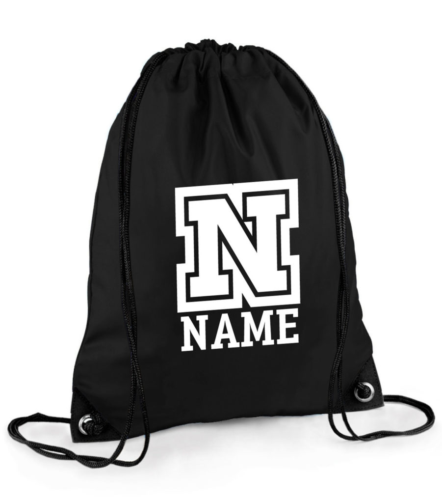 Personalised School Pull String Bag Boys Girls Drawstring Sports Kit ...