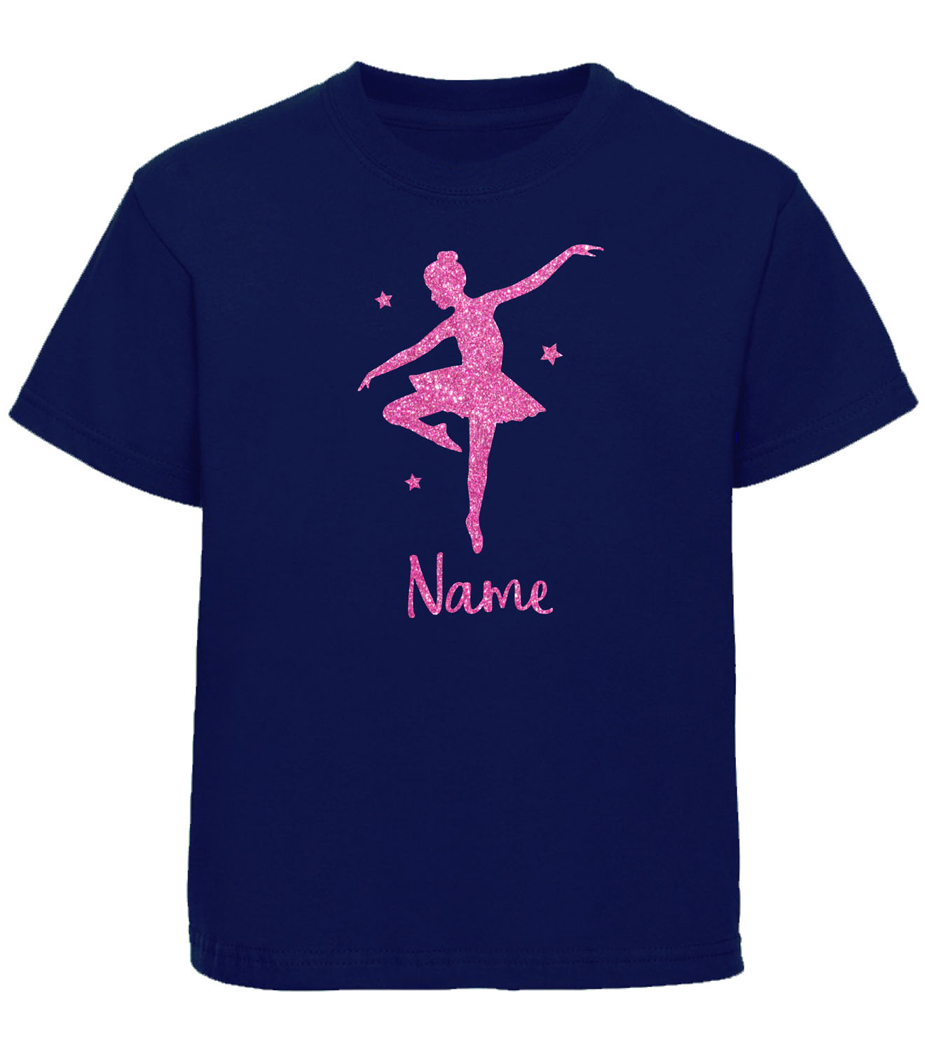 Personalised Girls Kids Glitter Dance T-shirt Ballet Tshirt School Gym Gift