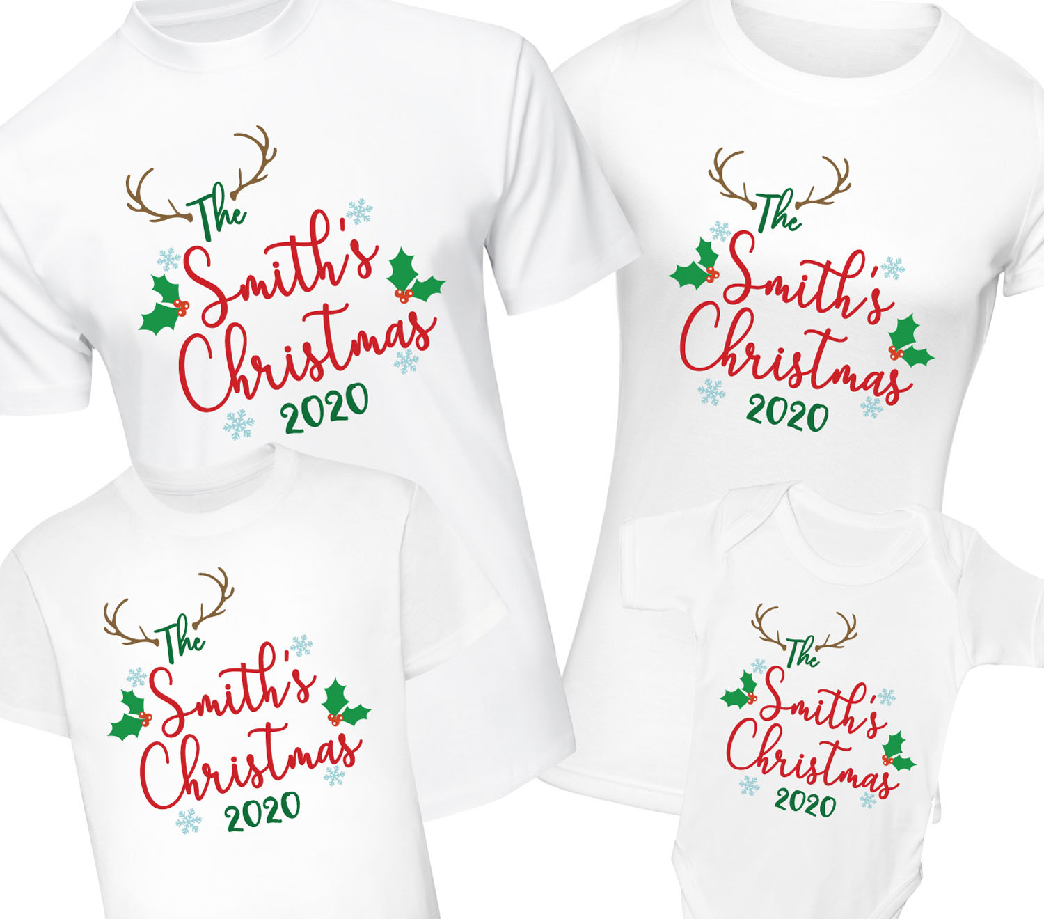 Personalised Family Christmas T-Shirt Adult Matching Children Tshirts Xmas Gift | eBay