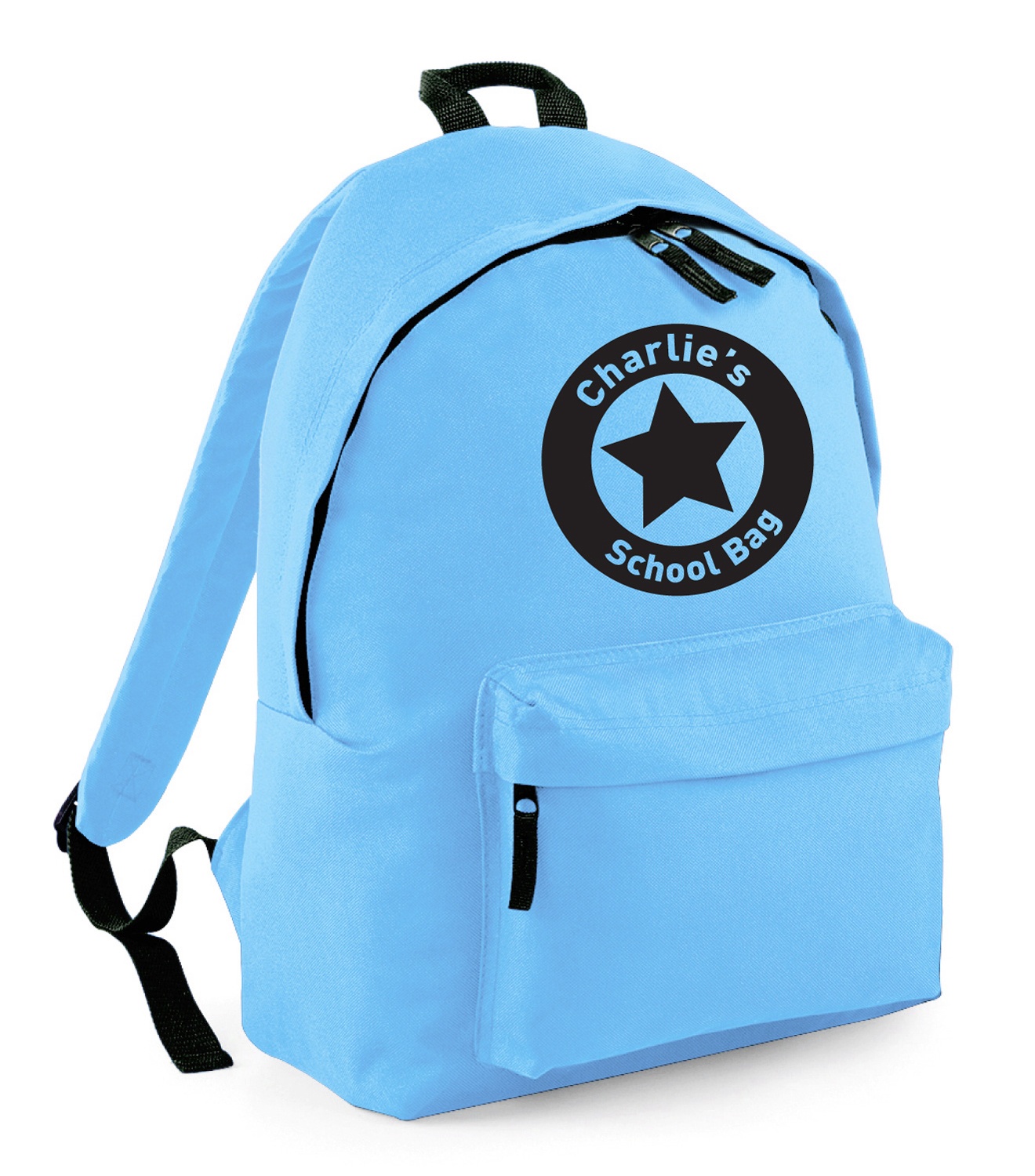 Childrens Personalised Star Print School Bag Backpack Rucksack PE