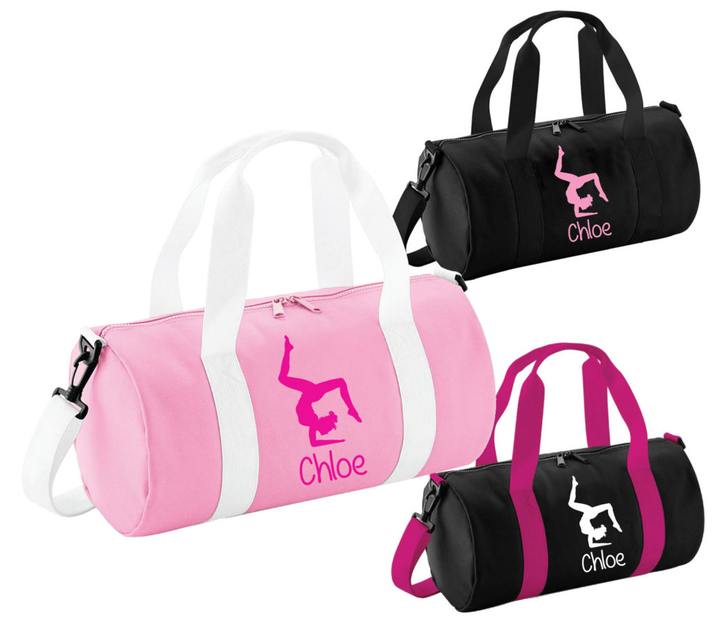 Girls Personalised Gymnastics Barrel Bag Handstand Dance School Gym Kit ...